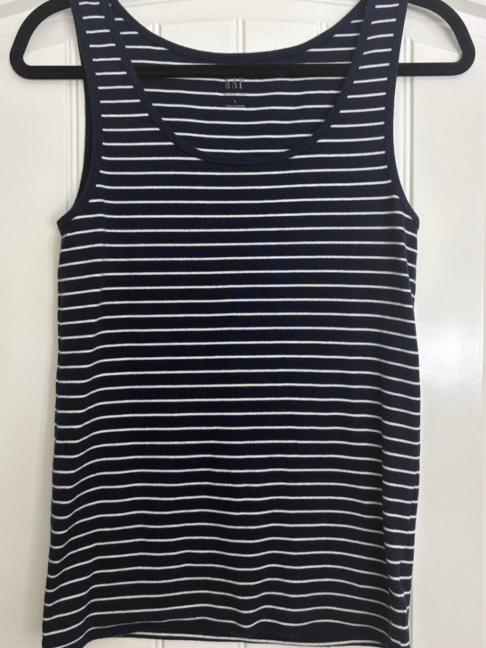 Navy and White Striped Tank Top